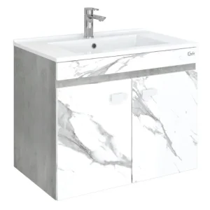 Тумба подвесная Onika МАРБЛ 75.02 с умывальником Оскар-75 (мрамор/каме