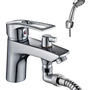 Смеситель на борт ванны Rossinka T40-38, одноручный, хром