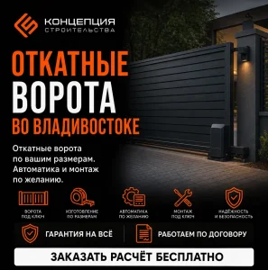  Откатные ворота под ключ во Владивостоке
